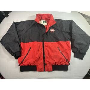 Vintage Coca Cola Y2K Streetwear Bomber Jacket Red Black Men’s L Zip Up
